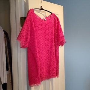 Chico's lace top, hot pink. Size 3=14